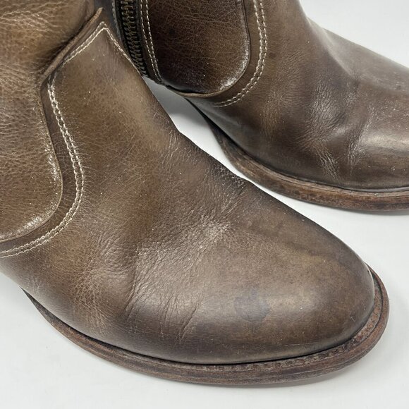 Freebird Austin double-zip leather ankle booties pre-worn 9 grey brown - Picture 2 of 15